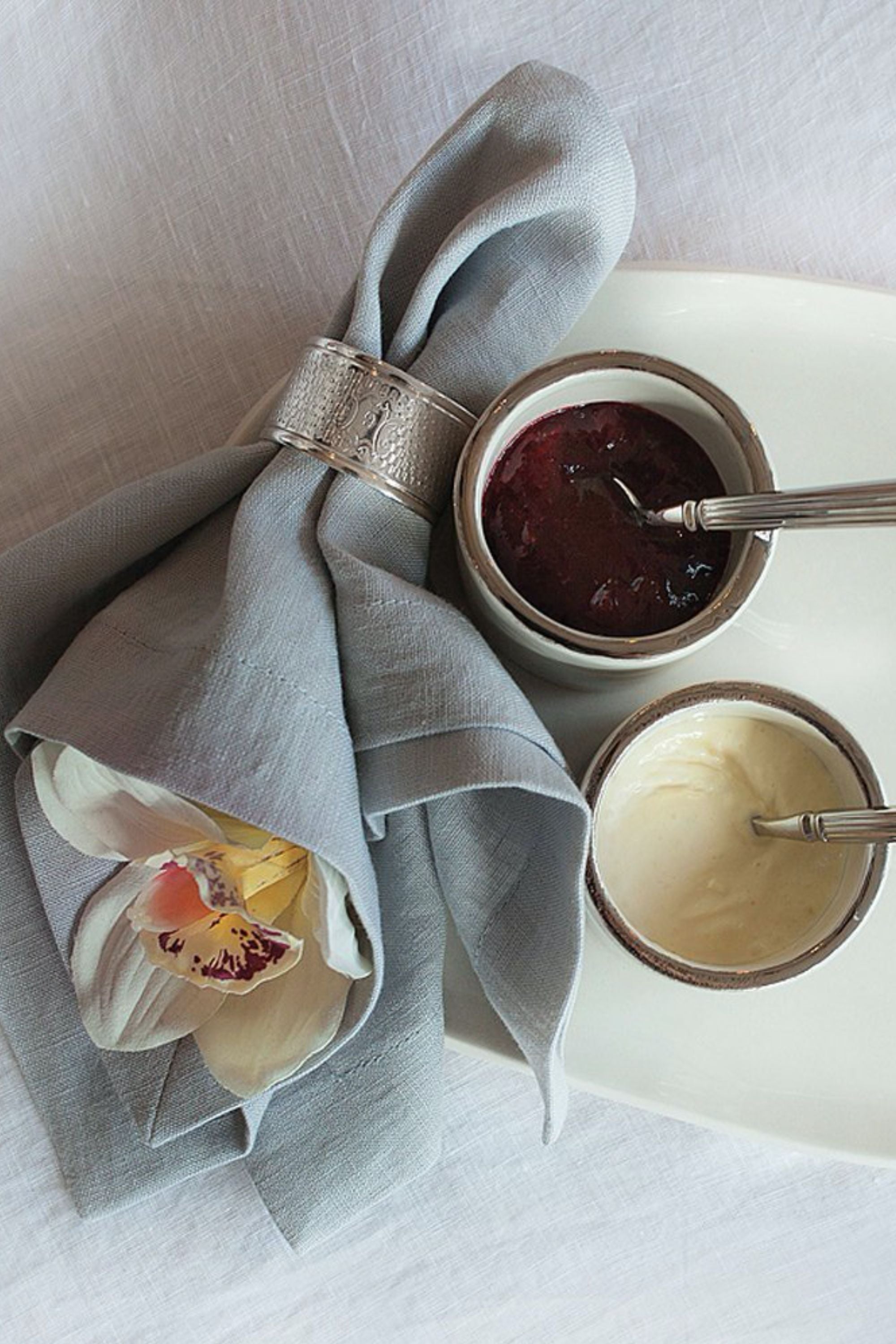 Cloud Gray Linen Napkins Set Of 2