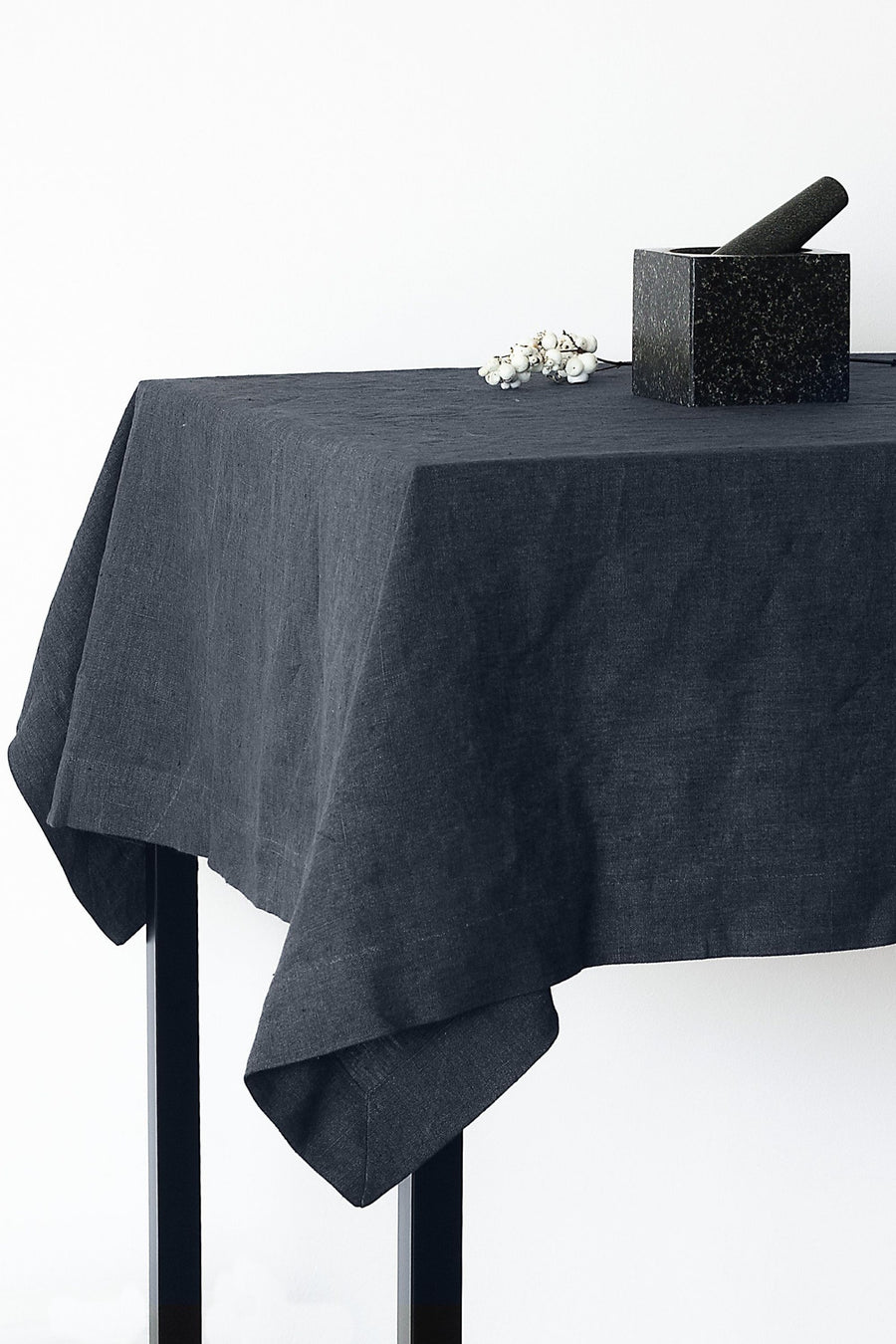 Coal Grey Linen Tablecloth