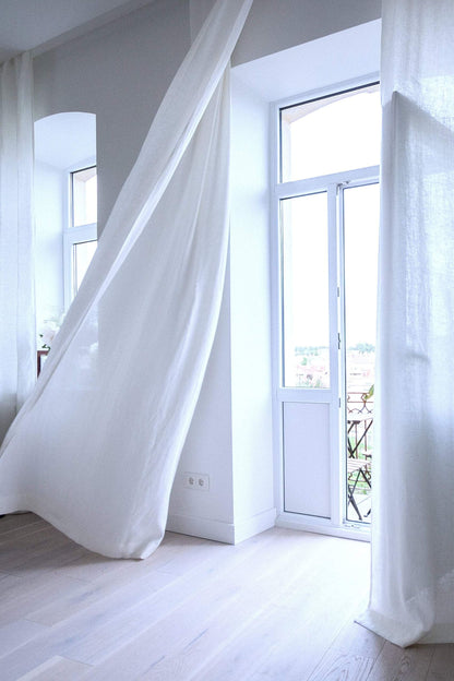 White Linen Curtain
