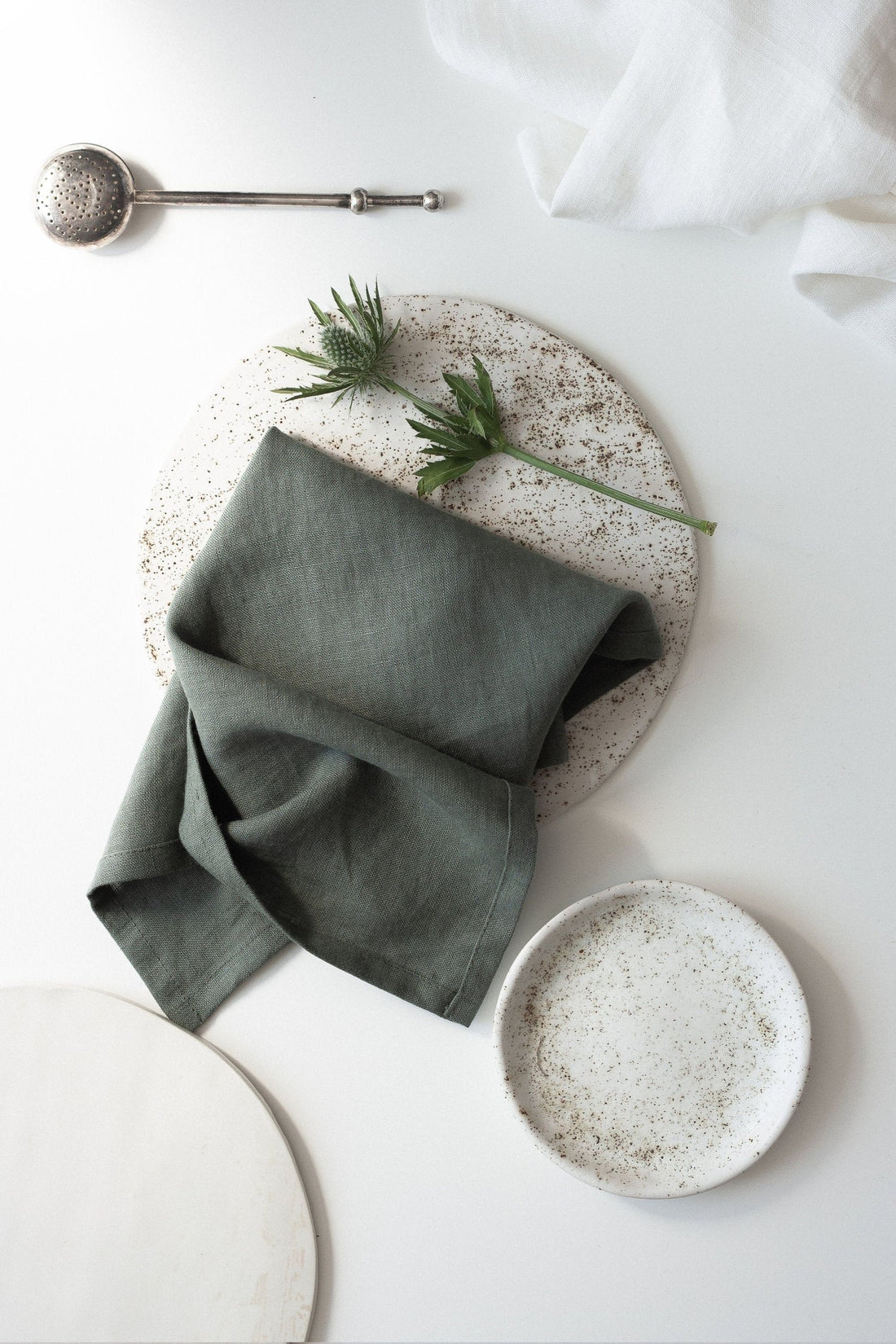 Safari Green Linen Napkins Set Of 2