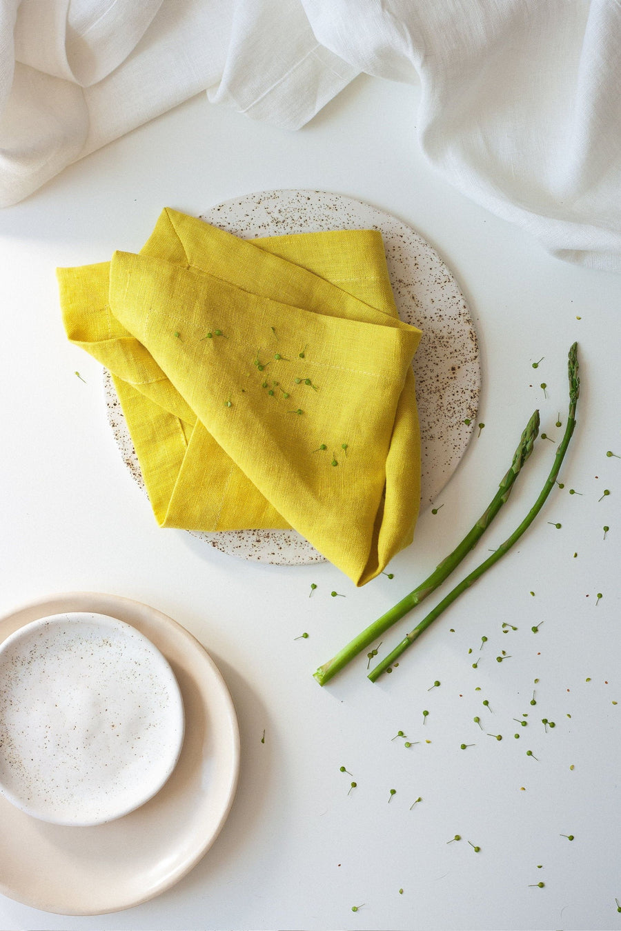 Chartreuse Yellow Linen Napkins Set Of 2 Mitered Corners