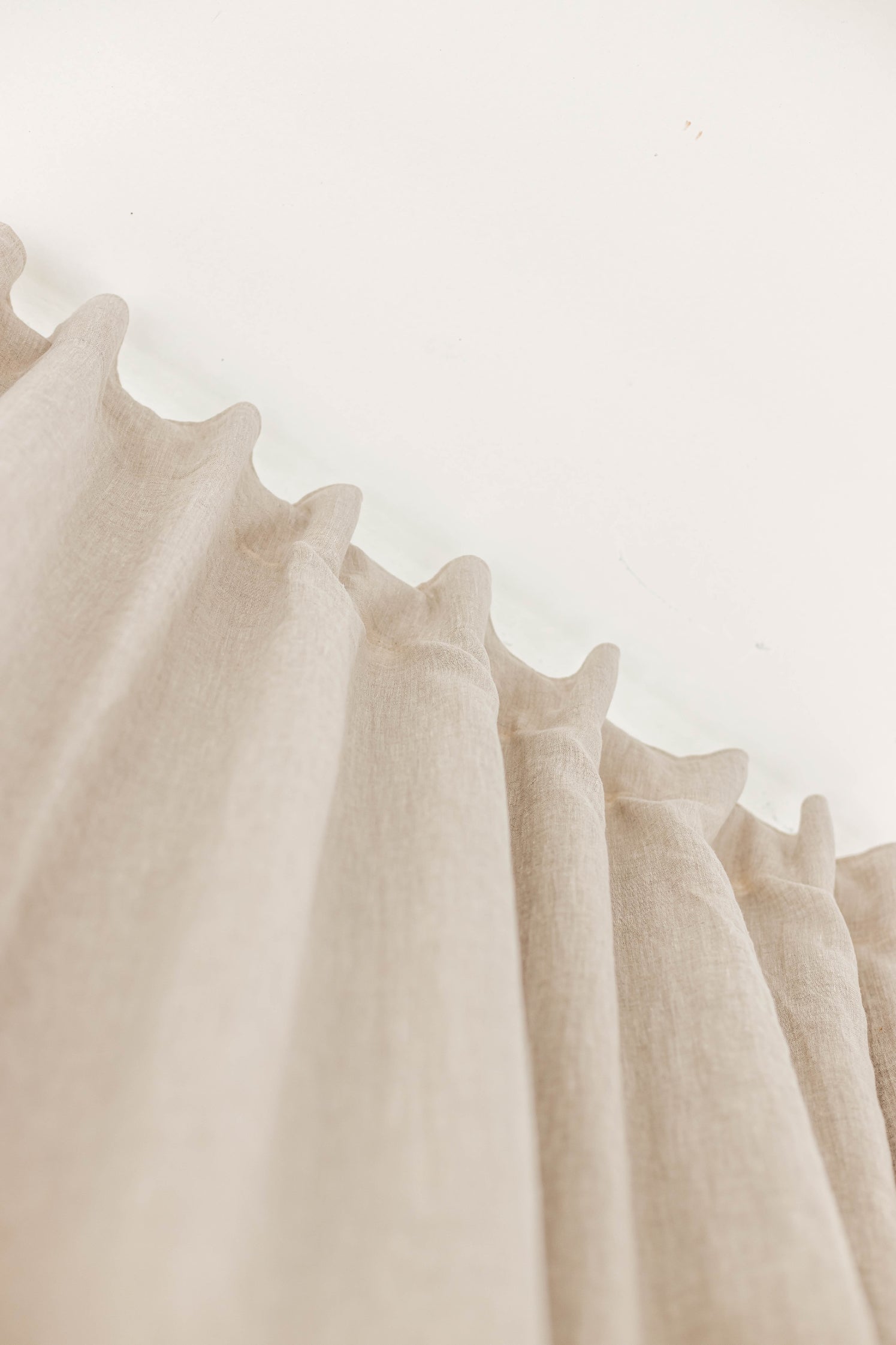 124"/315 cm width Natural light and Coal Gray Color Block Linen Curtain