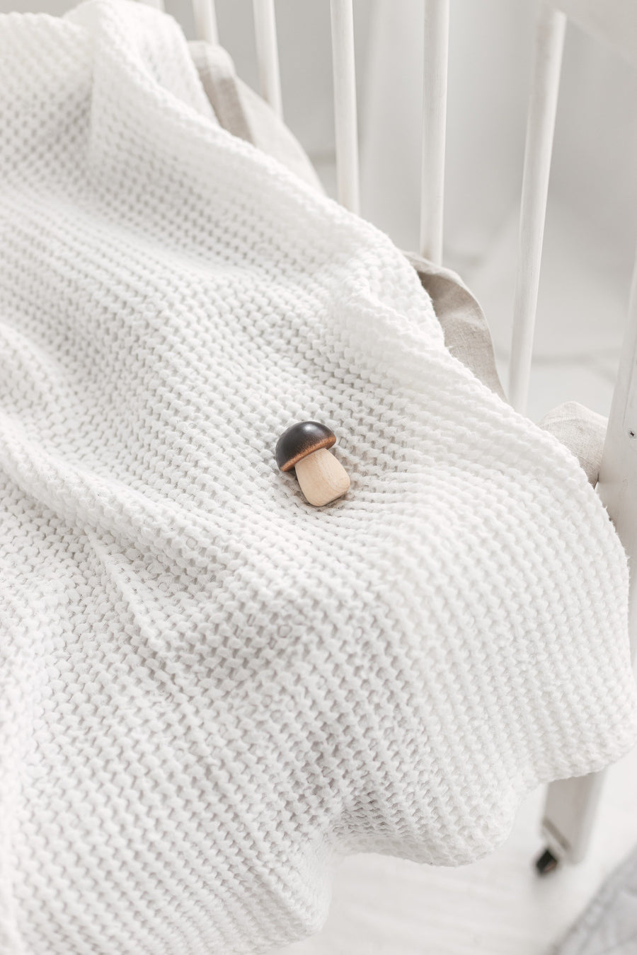 White Waffle Linen Baby Blanket